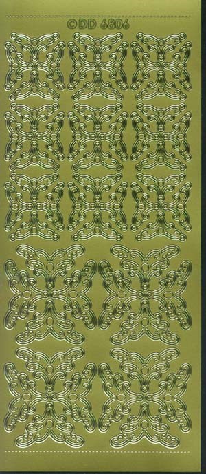 6806 - Hj�rner - stickers - guld